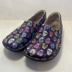 Alegria Deb-484 Sugar Skull Clog Nurse Shoes Womens Sz 39 EU, 9 US